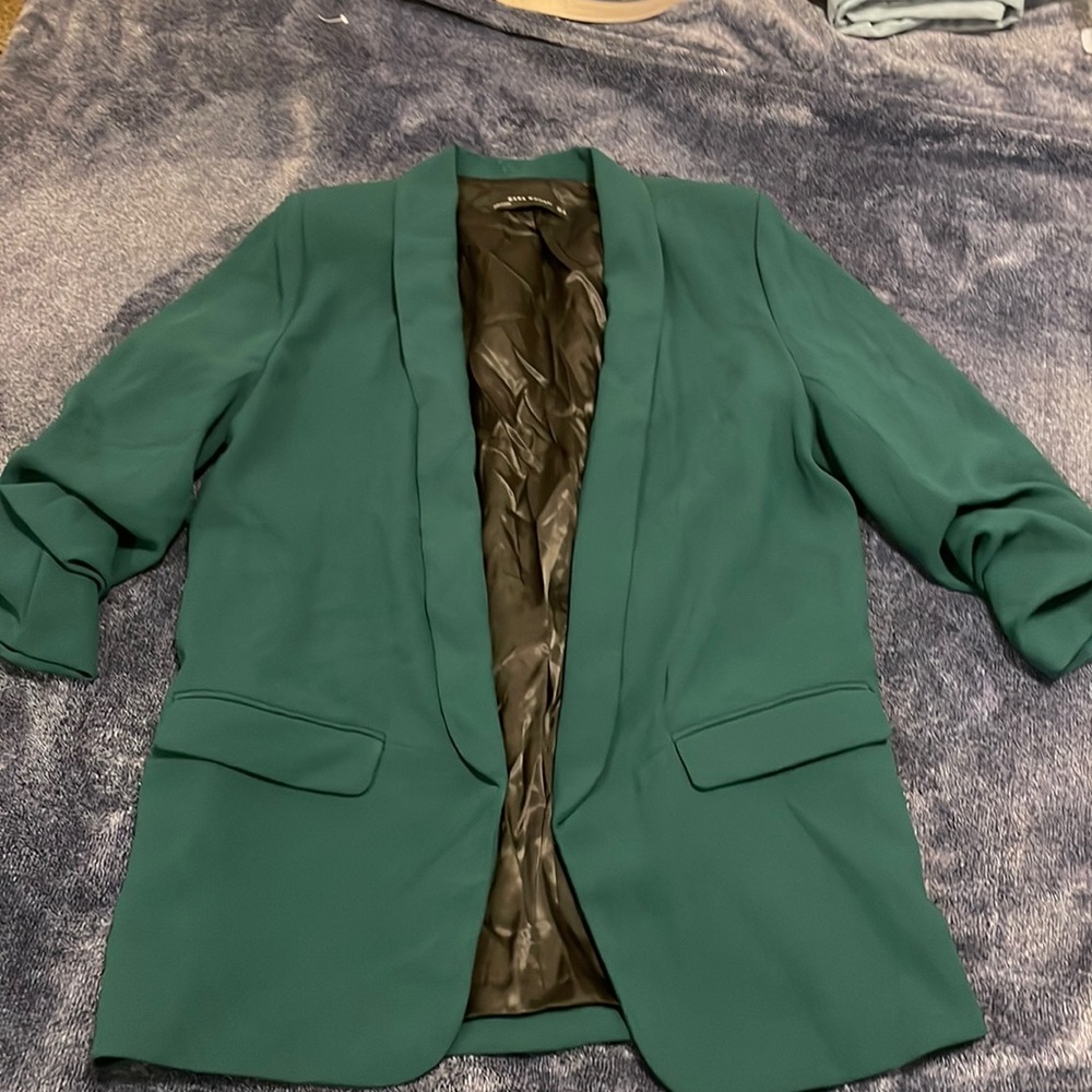 Green Zara blazer